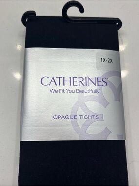 Catherines Black Opaque Tights - 1X-2X NWT